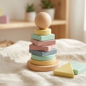Pastel Geometrik Dizme Kulesi