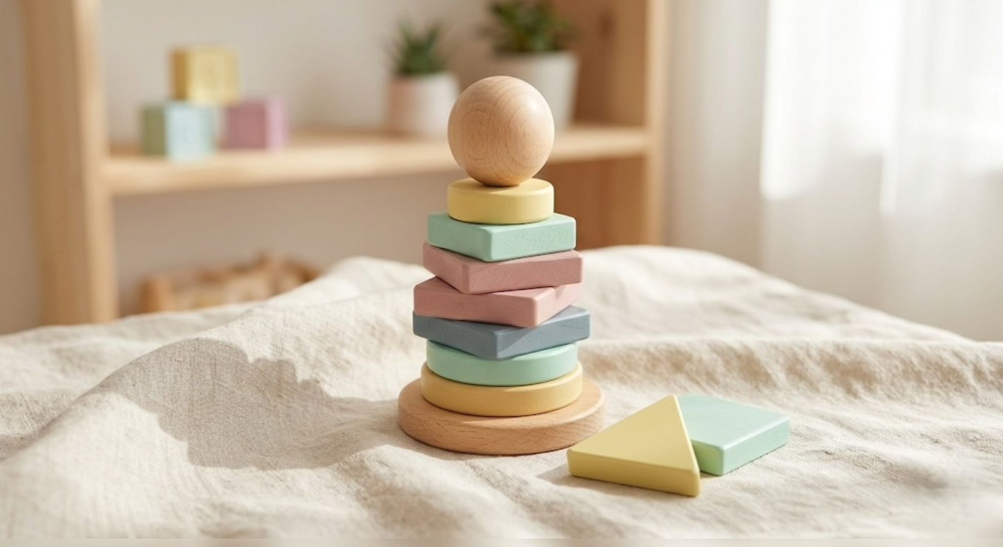 Pastel Geometrik Dizme Kulesi